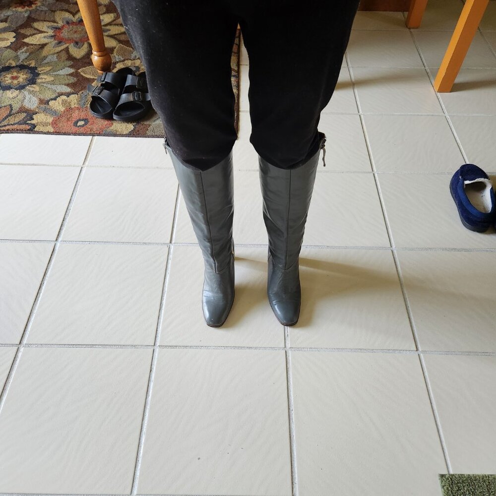 Stride In Style:  Cobbies Gray Knee-High Elegance: - Picture 4 of 4